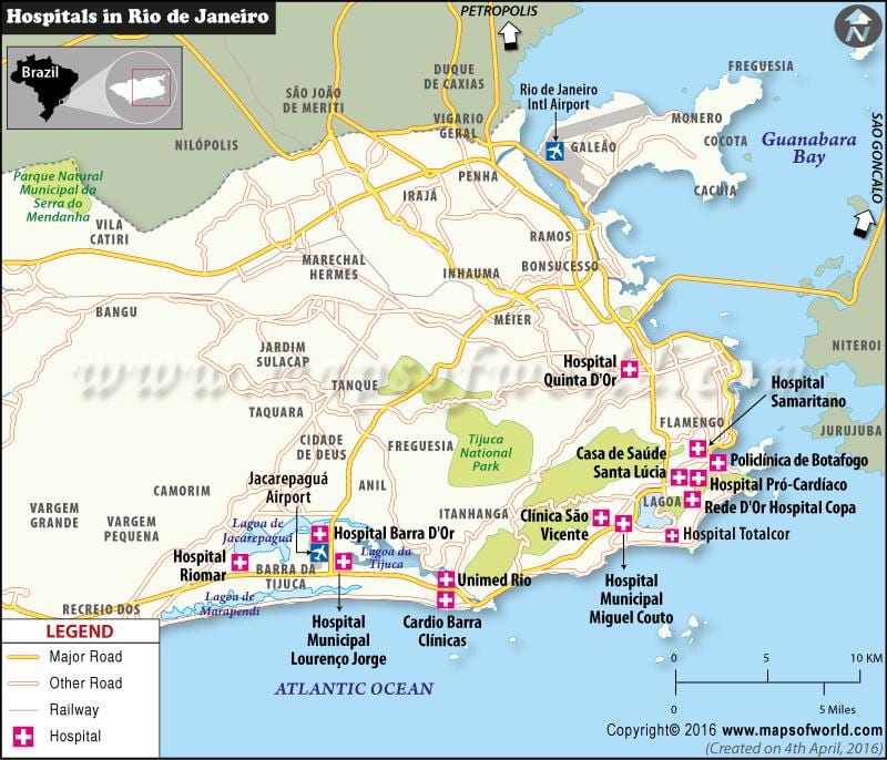 Ρίο ντε Τζανέιρο νοσοκομείο χάρτης