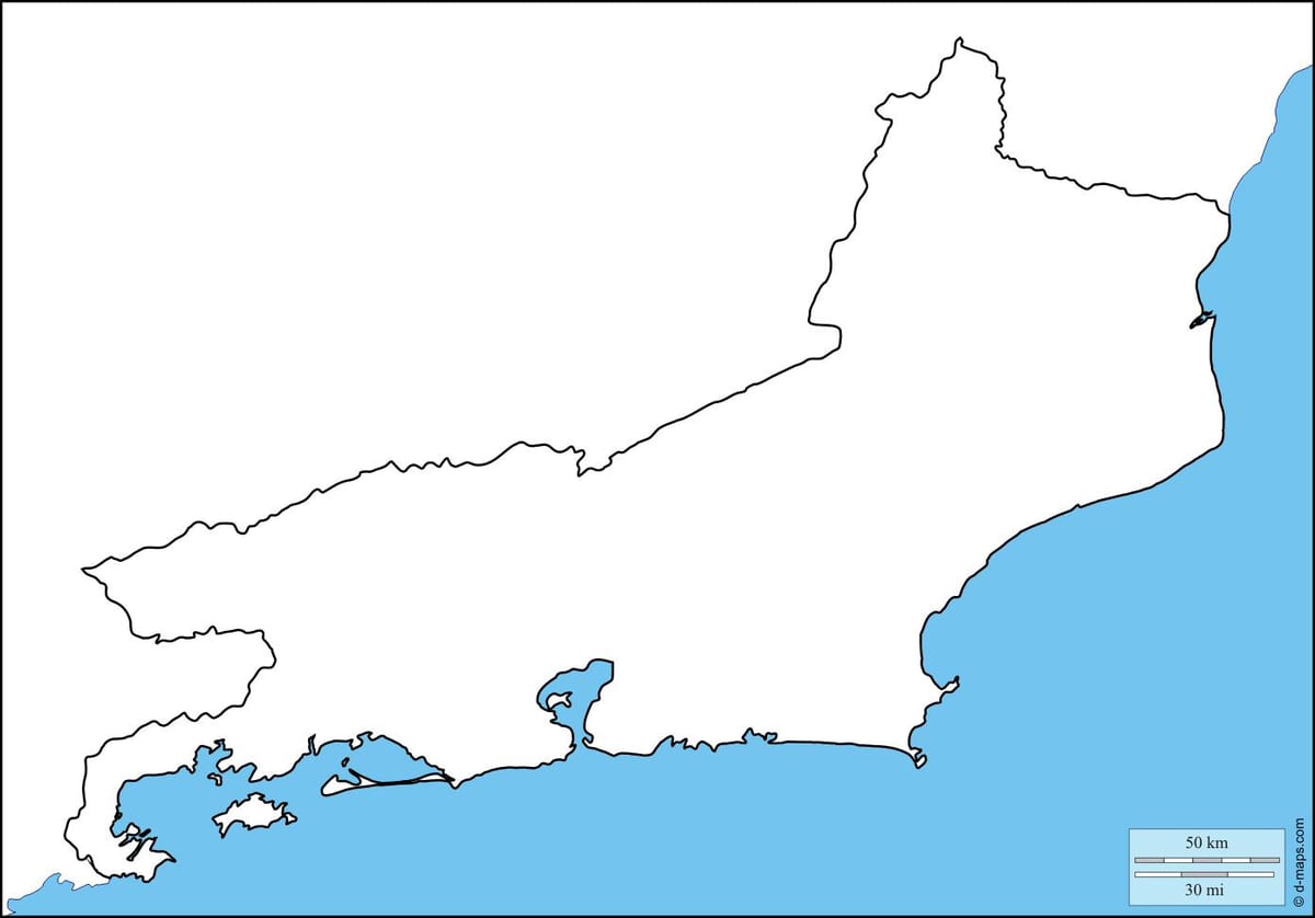 Ρίο ντε Τζανέιρο περίγραμμα χάρτη