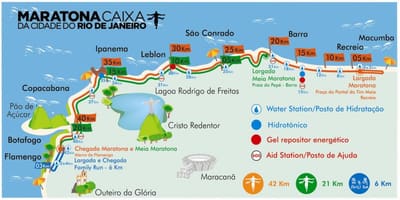 Χάρτης της Rio μαραθώνιας διαδρομής