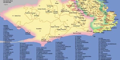 Ο χάρτης του Ρίο ντε Τζανέιρο γειτονιές
