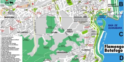 Χάρτης της dowtown Ρίο ντε Τζανέιρο