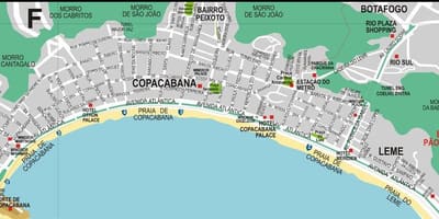 Copacabana Ρίο ντε Τζανέιρο εμφάνιση χάρτη